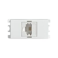 2600480-030 — Toma de corriente telefónica sencilla blanca de 4 hilos RJ-11 serie 26