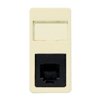 2117.6BM — Toma telefónica de 6 hilos Jack RJ11 en blanco marfil serie Stylo / Status