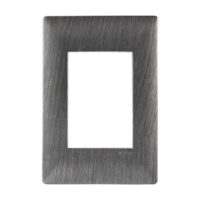 E913ACO — Placa de 3 ventanas en policarbonato color Acero Oscuro serie alpha