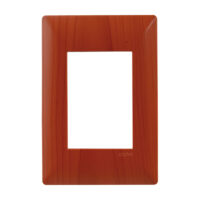 E913CRZ — Placa de 3 ventanas en policarbonato color Madera Cerezo serie alpha