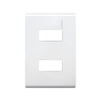 E5N2 — Placa con chasis en marfil restyle de 2 módulos serie MODUS
