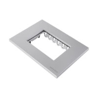 N2473-PL — Placa de 3 módulos y de 1 ventana en color plata de serie Zenit