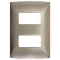 QZ4803M2ATC — Placa de aluminio color perla de 2 módulos serie Quinziño MX