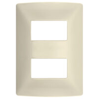QZ4803M2MA — Placa brillante color marfil de 2 módulos serie Quinziño MX