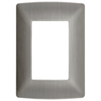 QZ4803M3AAC — Placa de aluminio color acero de 3 módulos serie Quinziño MX