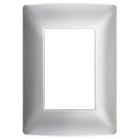 QZ4803M3AAN — Placa de aluminio plata taxco de 3 módulos serie Quinziño MX