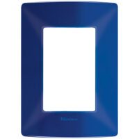 QZ4803M3AZ — Placa brillante color náutico de 3 módulos serie Quinziño MX