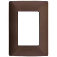 QZ4803M3BCF — Placa texturizada color tabaco de 3 módulos serie Quinziño MX