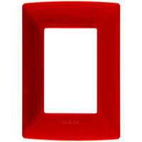 QZ4803M3RO — Placa brillante color rojo de 3 módulos serie Quinziño MX
