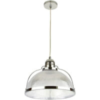 CTL-8073/CR — Luminario colgante cromado y de PC rayado marca tecnolite modelo LOME