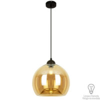 60CTL8172MVCA/ — Luminario colgante en lámina de acero y cristal ambar marca tecnolite modelo ATENEA