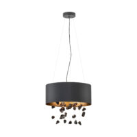 39845 — ESCUELA luminaria colgante en acero y textil negro marca Eglo