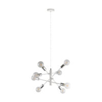 98017M — GRADOLI luminaria colgante en acero blanco con 8 luces marca Eglo