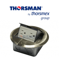 caja de piso de acero inoxidable redonda para contactos marca Thorsman