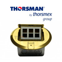 Mini caja de piso de acero inoxidable redonda para voz y datos marca Thorsman