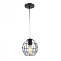C080/NE — C080/NE Luminario colgante de 1 luz en rejilla de acero negro marca Calux