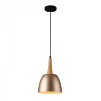C217/ORM — C217/ORM Luminario colgante de 1 luz en acero y roble color champagne marca Calux