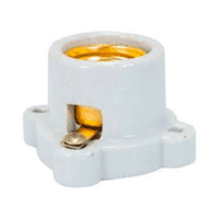Portalámparas de porcelana cuadrado modelo 132 marca IUSA