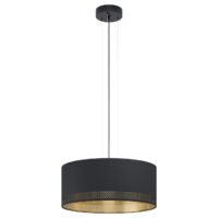 99274 — ESTEPERRA Luminario colgante en acero y textil color negro con oro para interiores marca Eglo