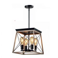 TH1744/4 — XANTHI Luminario colgante de 4 luces en metal café y negro marca Tecnolite home