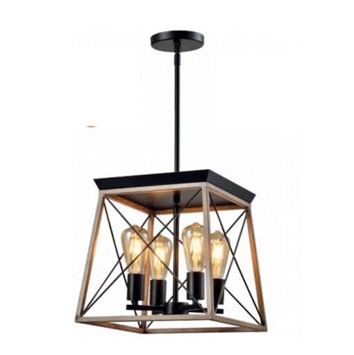 TH1744/4 — XANTHI Luminario colgante de 4 luces en metal café y negro marca Tecnolite home