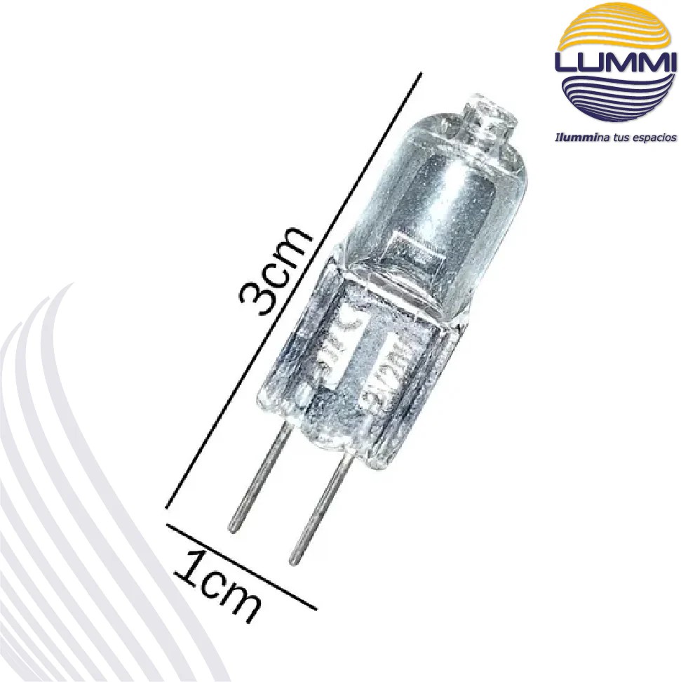 JC20 - Foco halógeno cacahuate 12v en base G4 y en luz cálida de 20W marca LUMMI - Imagen 2