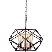 TH1041/3 - CABANNA II Luminario colgante de 3 luces en metal color negro y cobre marca Tecnolite Home